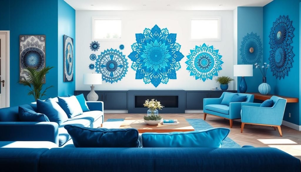 tons de azul na decoração